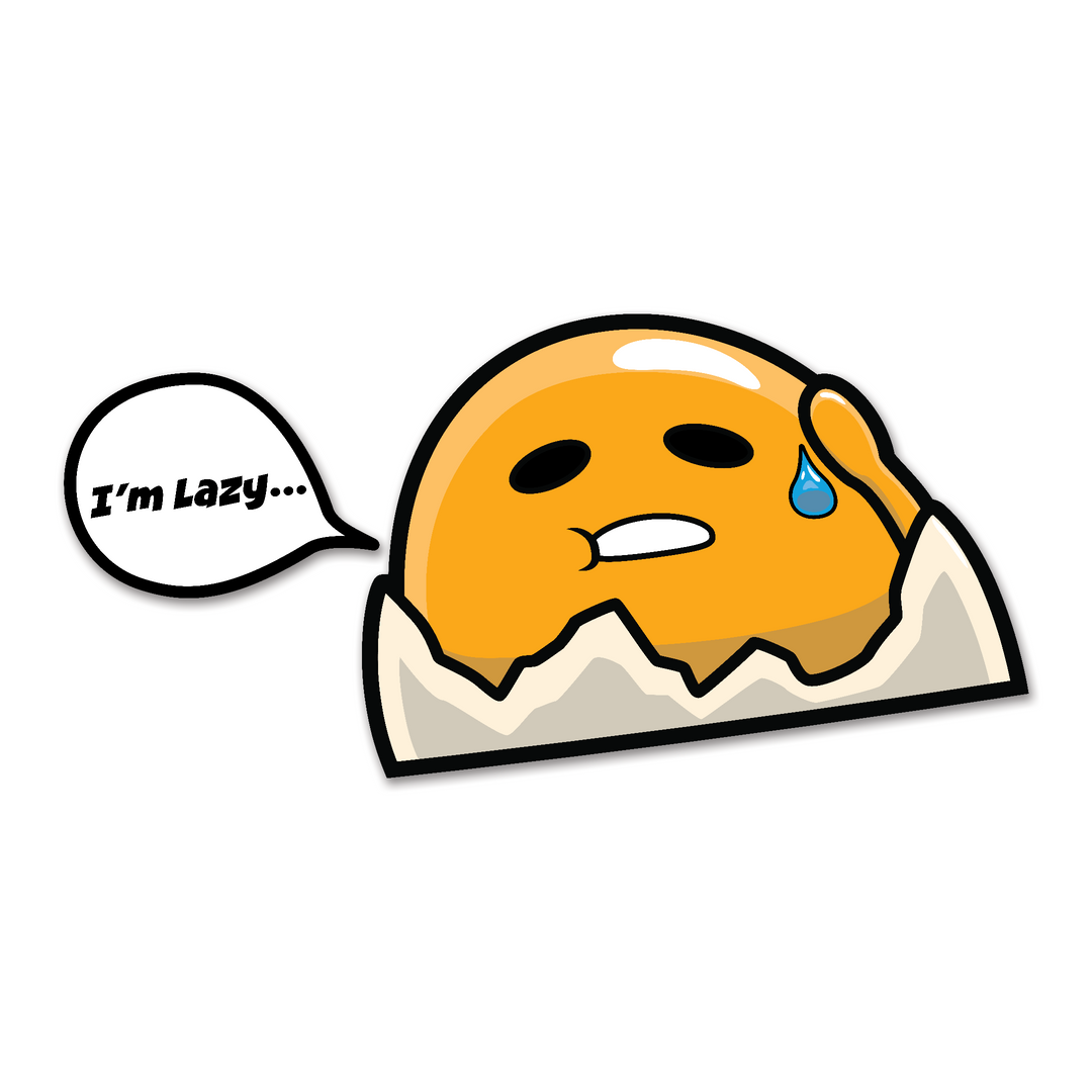 Lazy Egg Peeker Sticker