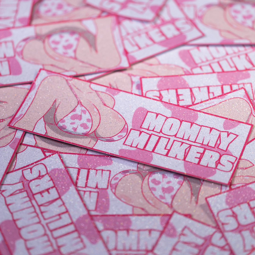 Mommy Milkers Slap Sticker - Pink (Glitter Holo)